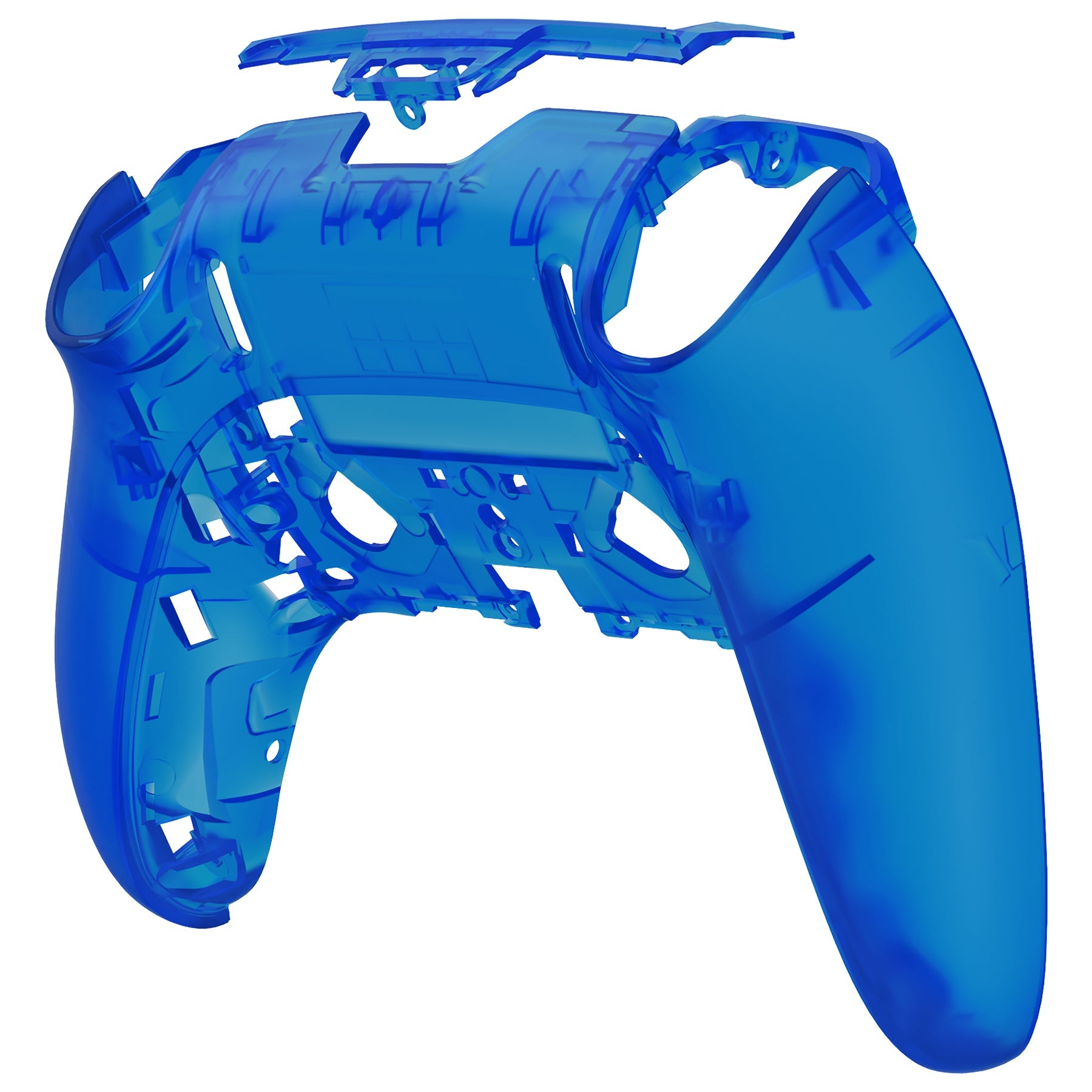 eXtremeRate Replacement Back Housing Bottom Shell Compatible with PS5 Edge Controller - Clear Blue eXtremeRate