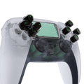 eXtremeRate Replacement Custom Three-Tone Dpad Action Buttons with Redesigned Symbols for PS5 Controller - Black & Clear & Green eXtremeRate