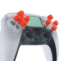 eXtremeRate Replacement Custom Three-Tone Dpad Action Buttons with Redesigned Symbols for PS5 Controller - Orange & Clear & Red eXtremeRate