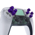 eXtremeRate Replacement Custom Three-Tone Dpad Action Buttons with Redesigned Symbols for PS5 Controller - Purple & Clear & Black eXtremeRate