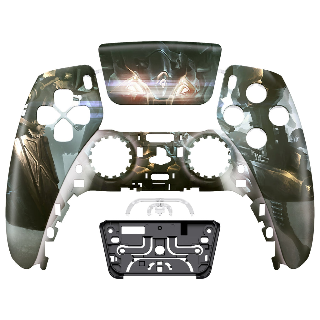 eXtremeRate Replacement Front Housing Shell with Touchpad Compatible with PS5 Controller BDM-010/020/030/040/050 - Armored Mercenary eXtremeRate