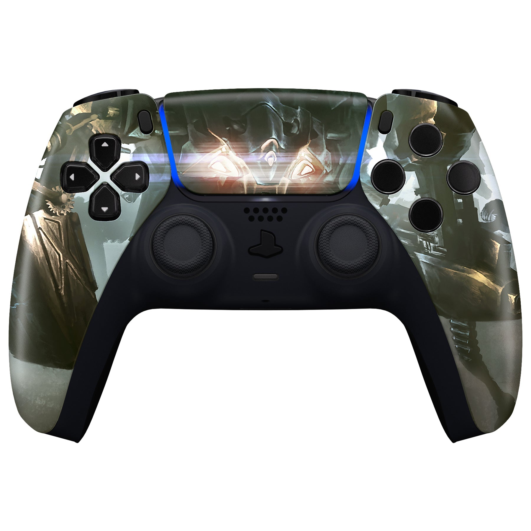 eXtremeRate Replacement Front Housing Shell with Touchpad Compatible with PS5 Controller BDM-010/020/030/040/050 - Armored Mercenary eXtremeRate