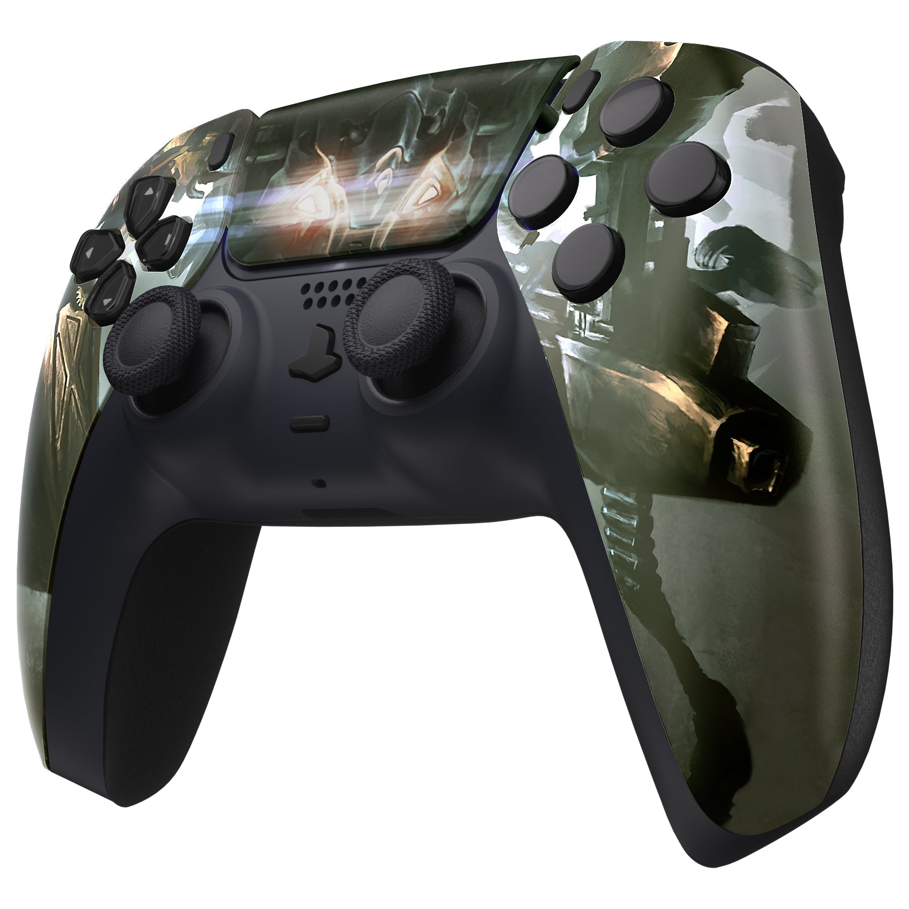 eXtremeRate Replacement Front Housing Shell with Touchpad Compatible with PS5 Controller BDM-010/020/030/040/050 - Armored Mercenary eXtremeRate