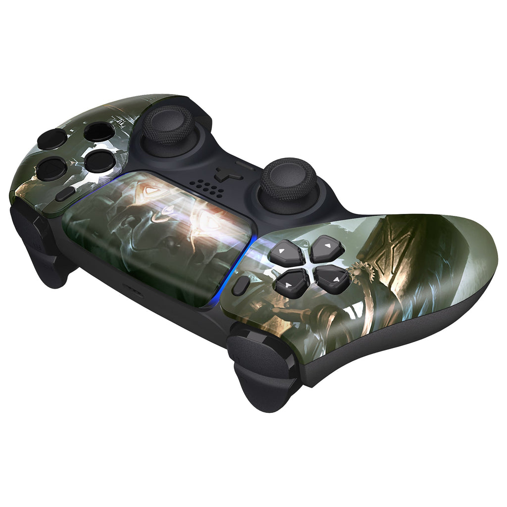 eXtremeRate Replacement Front Housing Shell with Touchpad Compatible with PS5 Controller BDM-010/020/030/040/050 - Armored Mercenary eXtremeRate