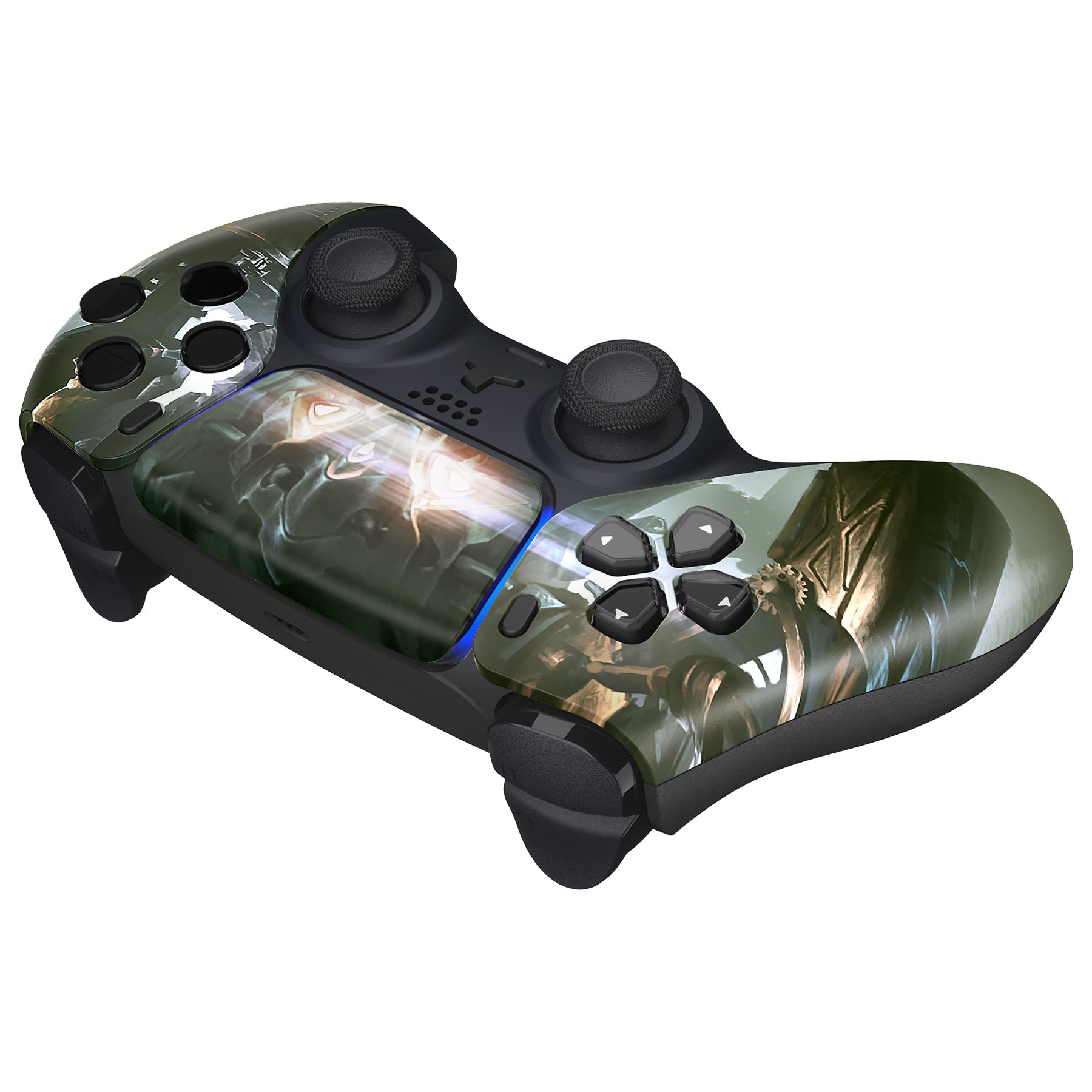 eXtremeRate Replacement Front Housing Shell with Touchpad Compatible with PS5 Controller BDM-010/020/030/040/050 - Armored Mercenary eXtremeRate