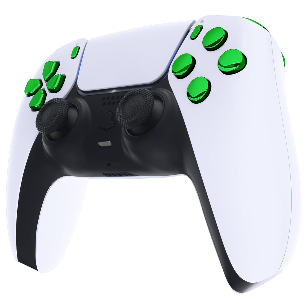 eXtremeRate Replacement Full Set Buttons Compatible with PS5 Controller BDM-030/040/050/060 - Chrome Green eXtremeRate