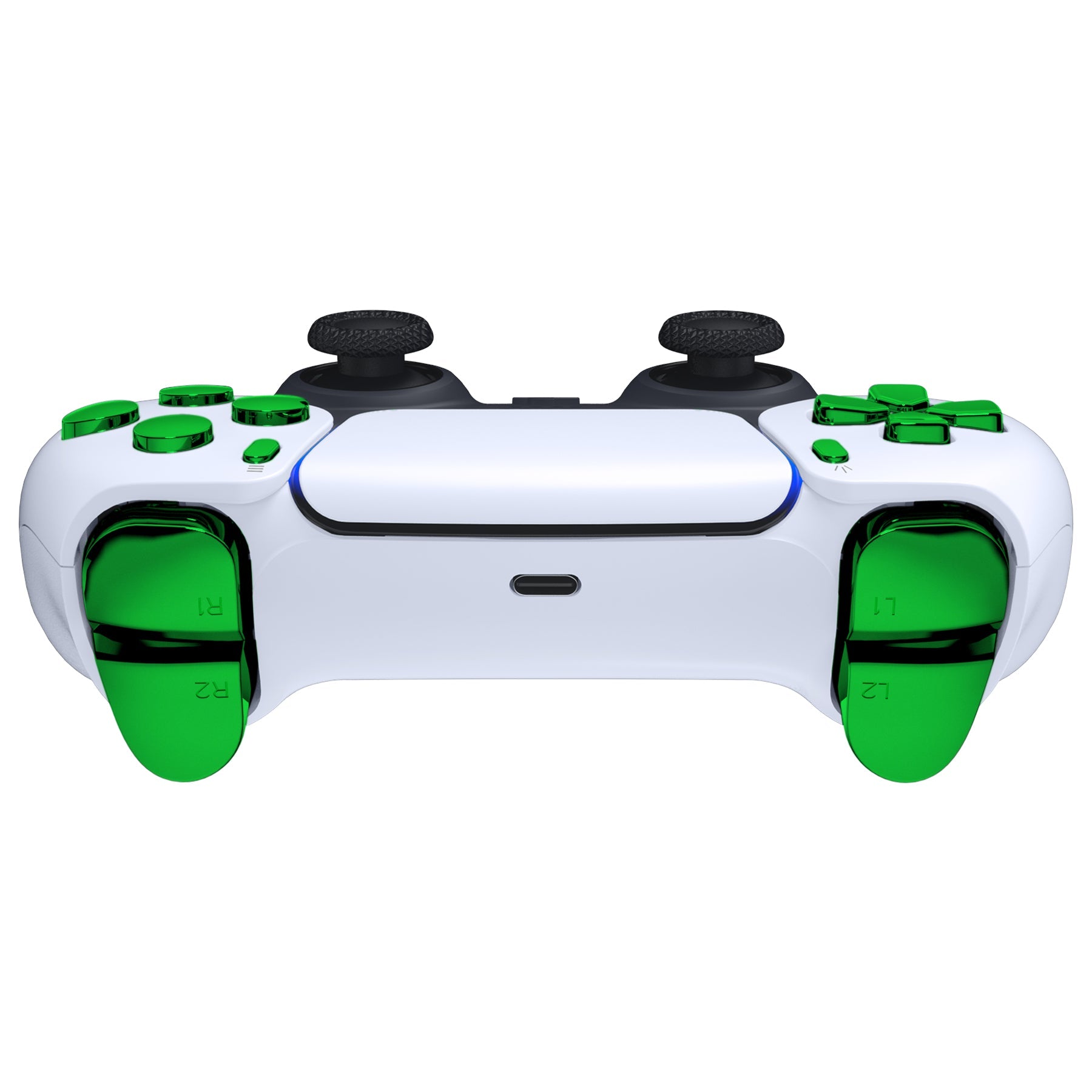 eXtremeRate Replacement Full Set Buttons Compatible with PS5 Controller BDM-030/040/050/060 - Chrome Green eXtremeRate