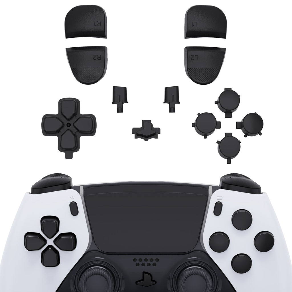 eXtremeRate Replacement Full Set Buttons Compatible with PS5 Edge Controller - Black eXtremeRate