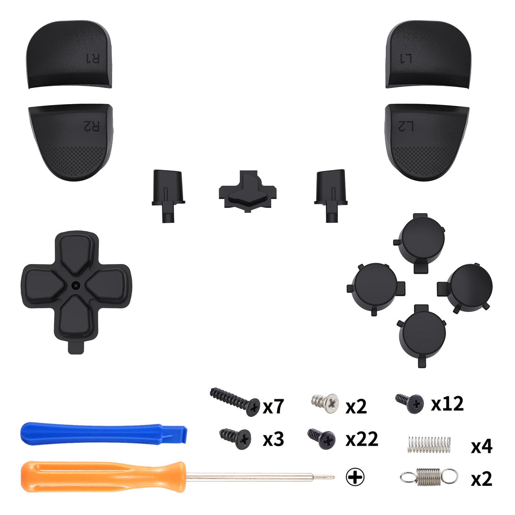 eXtremeRate Replacement Full Set Buttons Compatible with PS5 Edge Controller - Black eXtremeRate