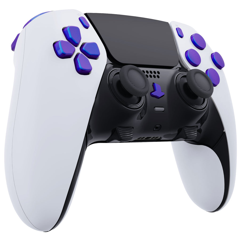 eXtremeRate Replacement Full Set Buttons Compatible with PS5 Edge Controller - Chameleon Purple Blue eXtremeRate