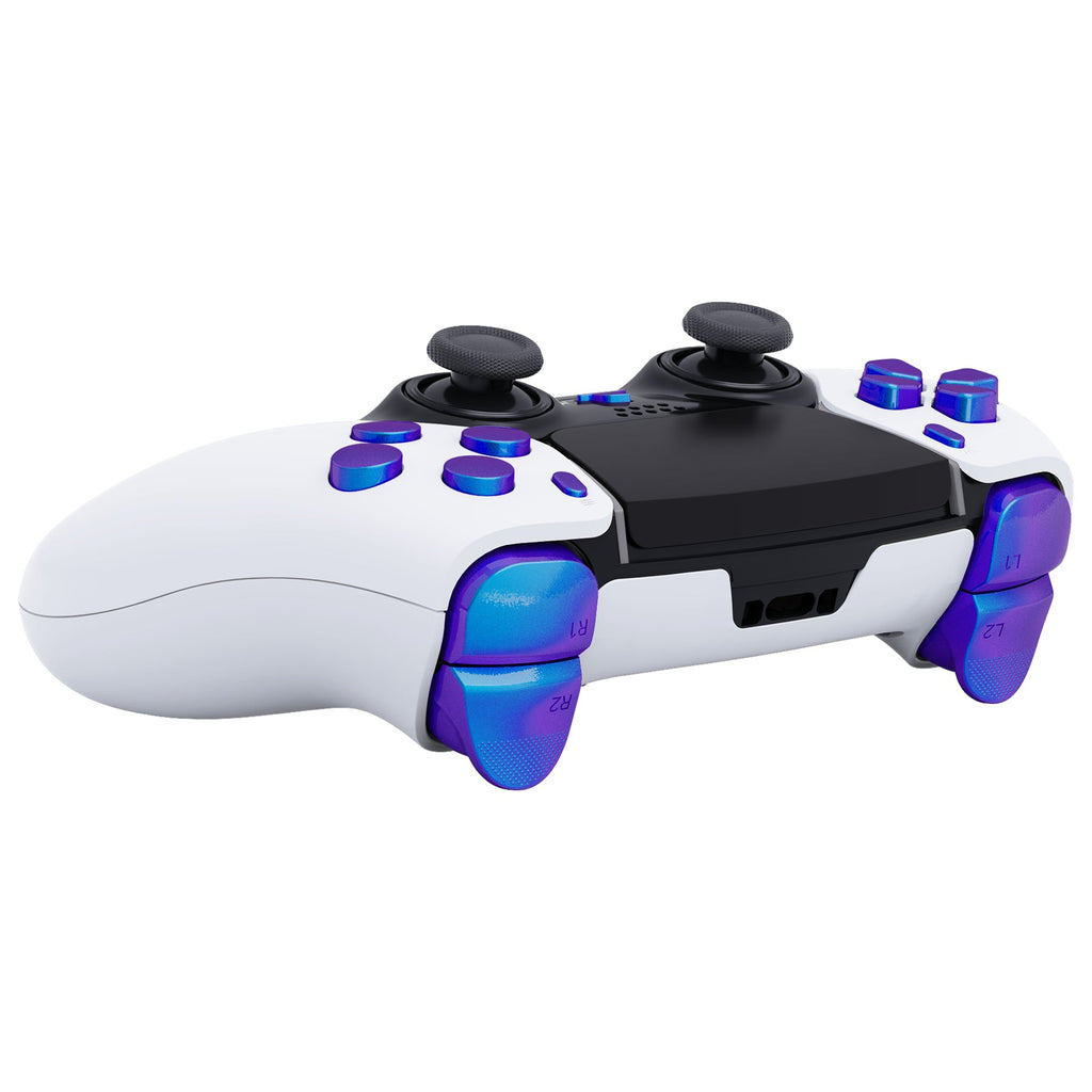 eXtremeRate Replacement Full Set Buttons Compatible with PS5 Edge Controller - Chameleon Purple Blue eXtremeRate
