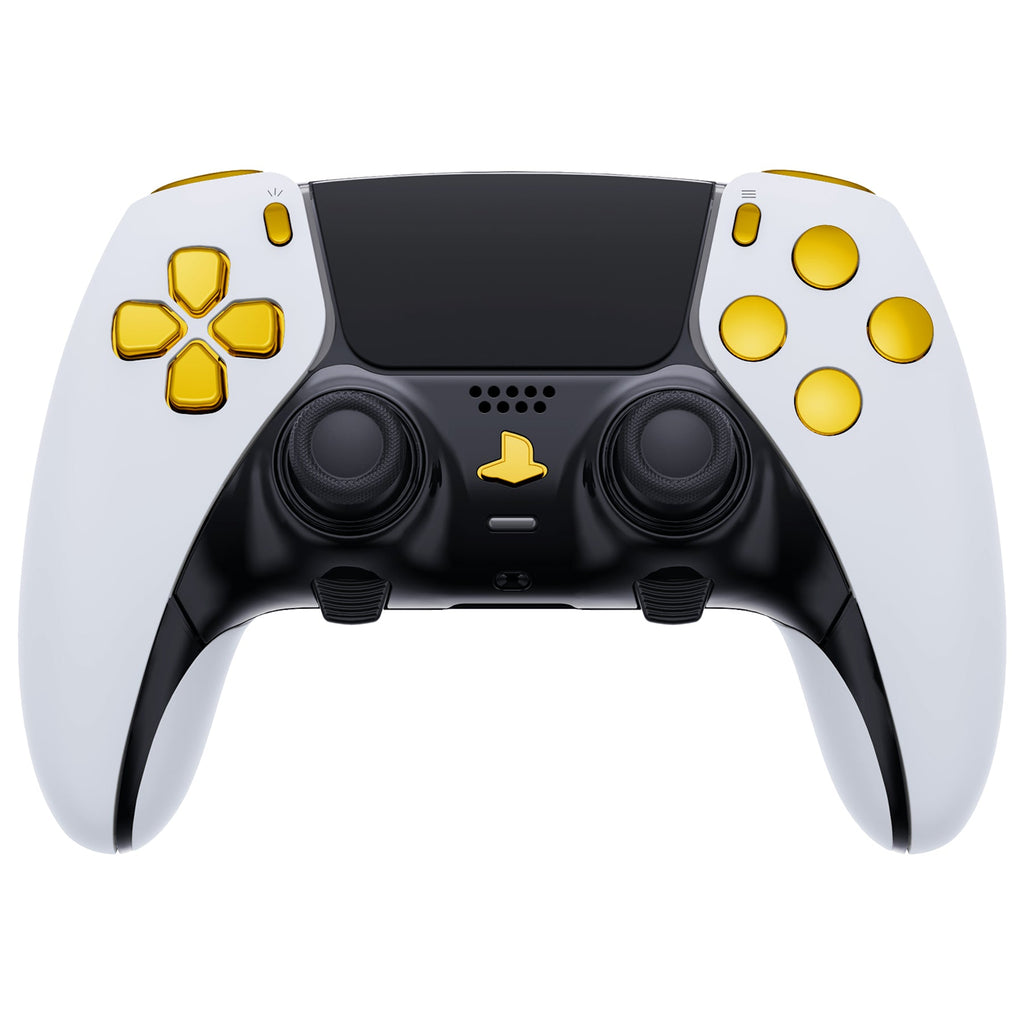 eXtremeRate Replacement Full Set Buttons Compatible with PS5 Edge Controller - Chrome Gold eXtremeRate
