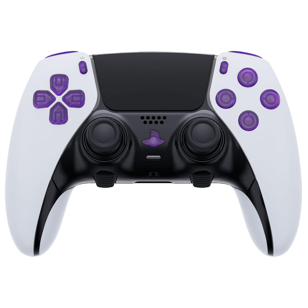 eXtremeRate Replacement Full Set Buttons Compatible with PS5 Edge Controller - Clear Atomic Purple eXtremeRate