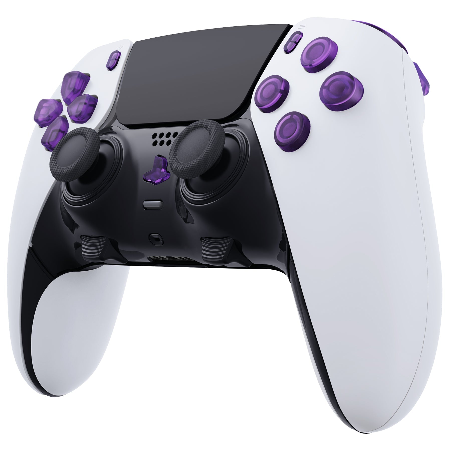 eXtremeRate Replacement Full Set Buttons Compatible with PS5 Edge Controller - Clear Atomic Purple eXtremeRate