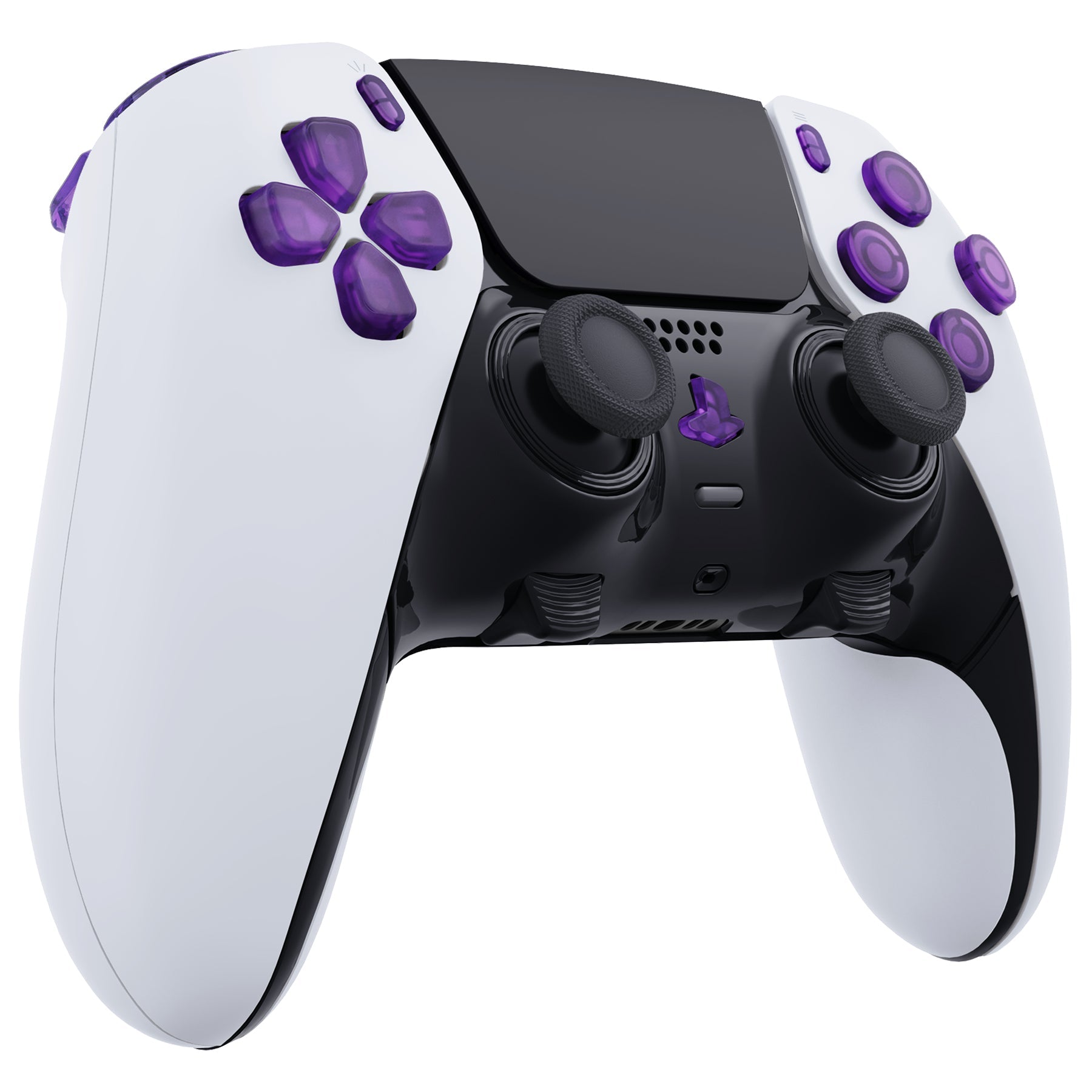 eXtremeRate Replacement Full Set Buttons Compatible with PS5 Edge Controller - Clear Atomic Purple eXtremeRate