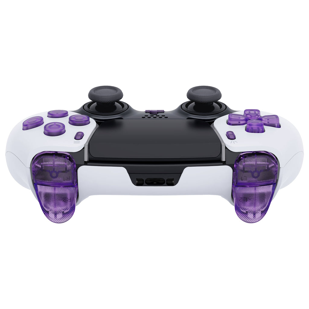 eXtremeRate Replacement Full Set Buttons Compatible with PS5 Edge Controller - Clear Atomic Purple eXtremeRate