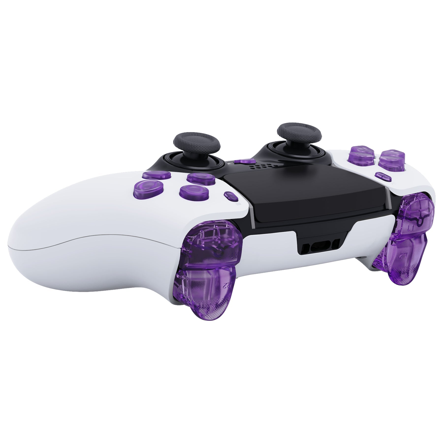 eXtremeRate Replacement Full Set Buttons Compatible with PS5 Edge Controller - Clear Atomic Purple eXtremeRate