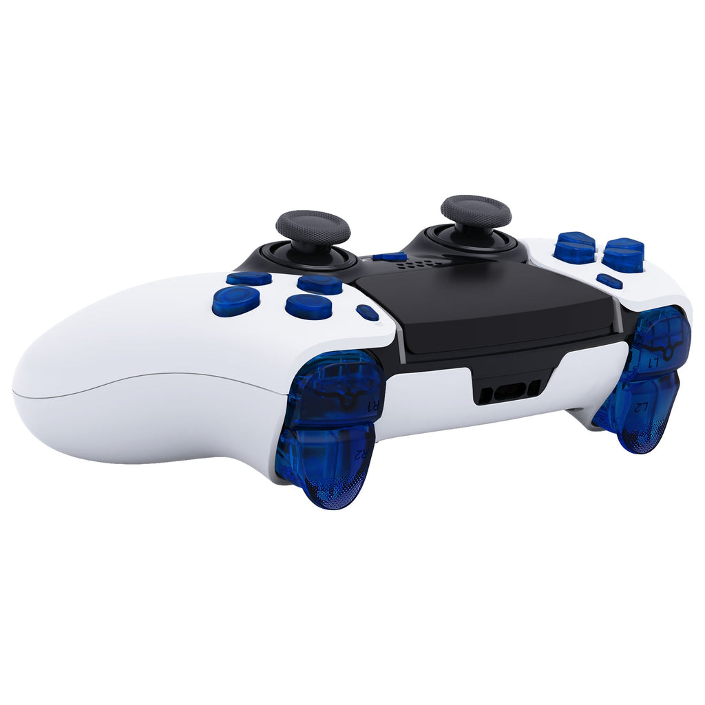 eXtremeRate Replacement Full Set Buttons Compatible with PS5 Edge Controller - Clear Blue eXtremeRate