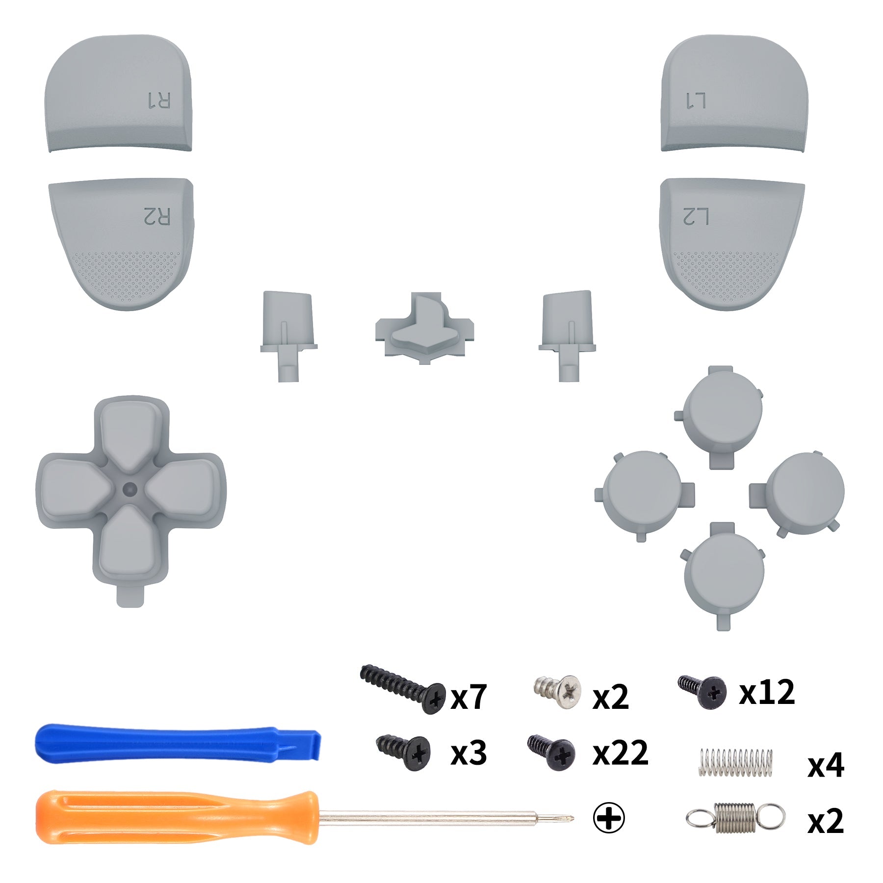 eXtremeRate Replacement Full Set Buttons Compatible with PS5 Edge Controller - New Hope Gray eXtremeRate
