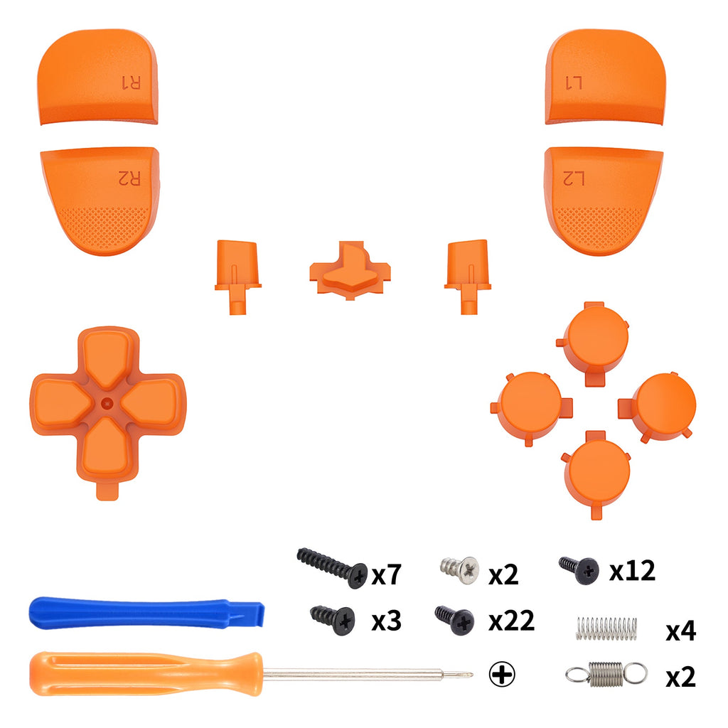 eXtremeRate Replacement Full Set Buttons Compatible with PS5 Edge Controller - Royal Orange eXtremeRate
