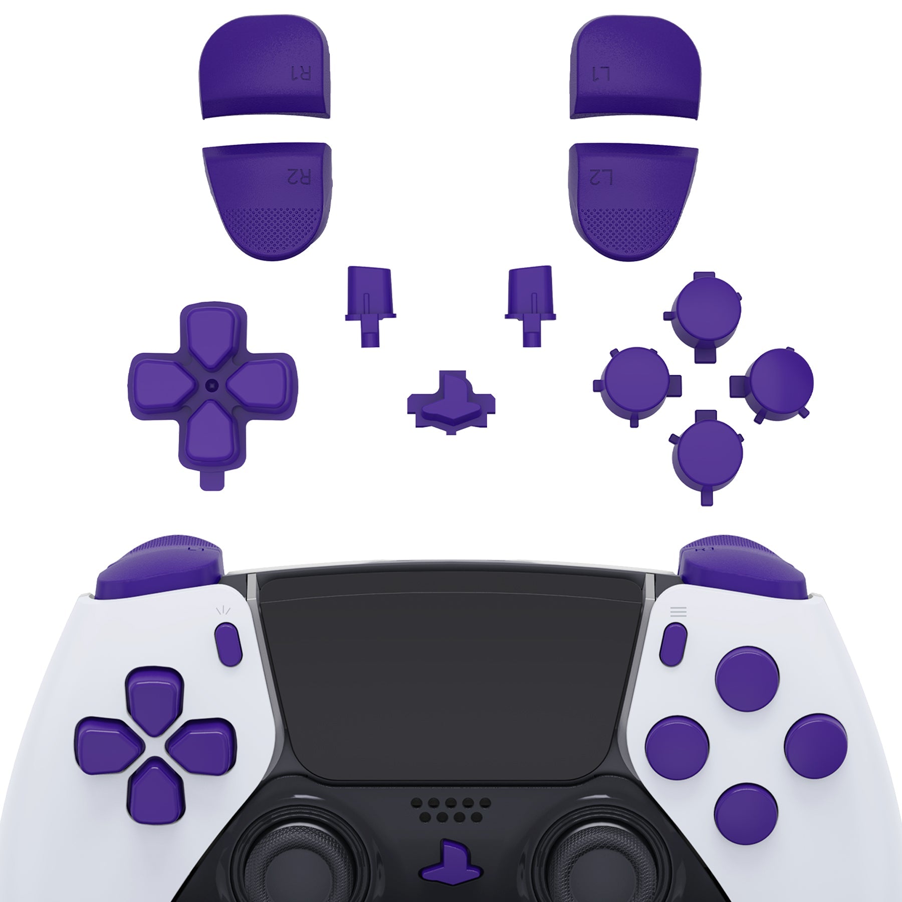 eXtremeRate Replacement Full Set Buttons Compatible with PS5 Edge Controller - Purple eXtremeRate