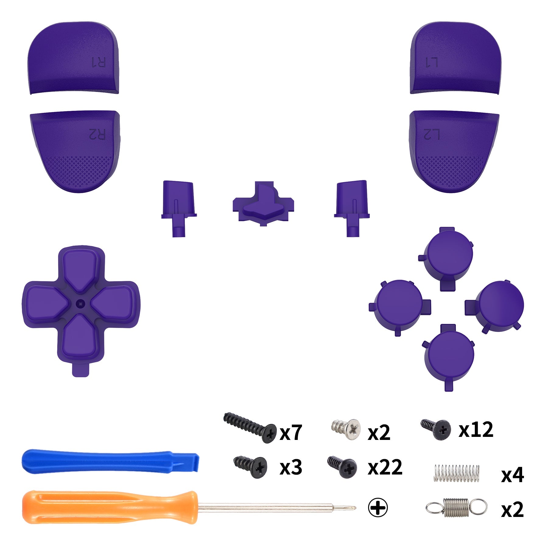 eXtremeRate Replacement Full Set Buttons Compatible with PS5 Edge Controller - Purple eXtremeRate
