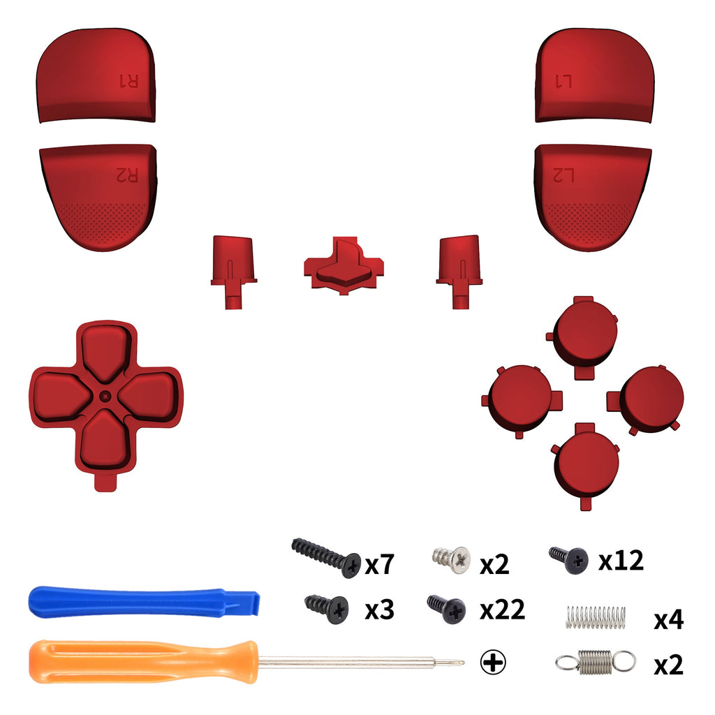 eXtremeRate Replacement Full Set Buttons Compatible with PS5 Edge Controller - Scarlet Red eXtremeRate