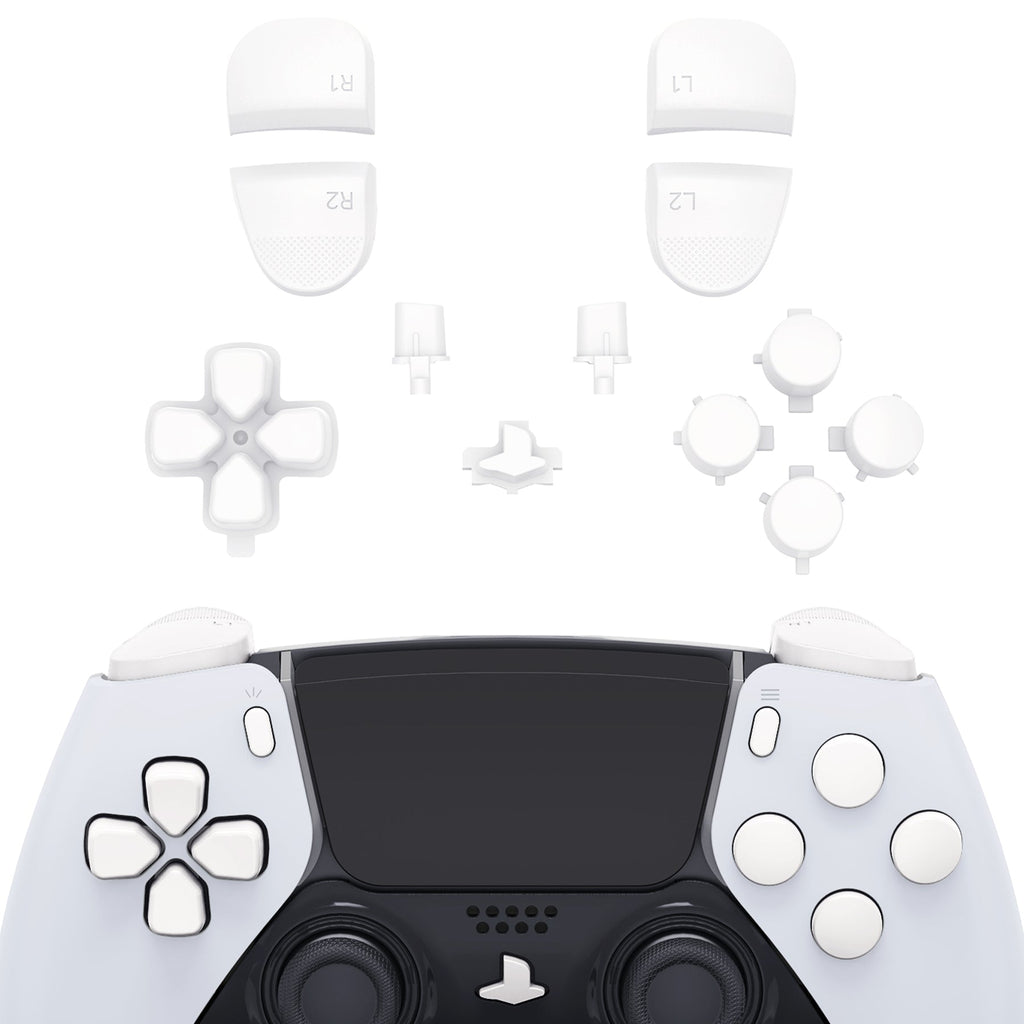 eXtremeRate Replacement Full Set Buttons Compatible with PS5 Edge Controller - White eXtremeRate