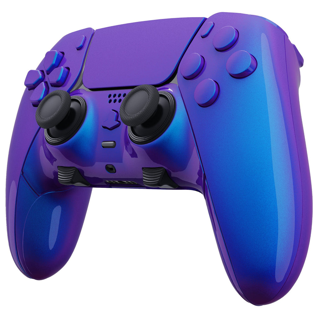 eXtremeRate Replacement Full Set Shells with Buttons Compatible with PS5 Edge Controller - Chameleon Purple Blue eXtremeRate