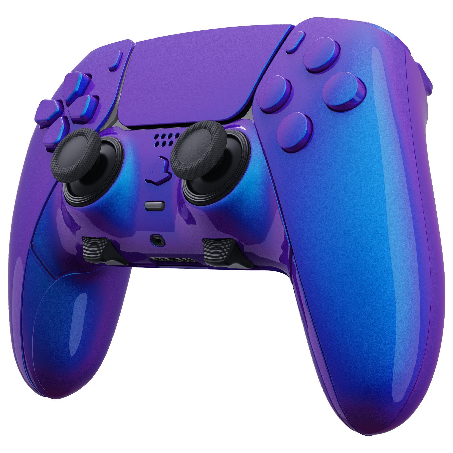 eXtremeRate Replacement Full Set Shells with Buttons Compatible with PS5 Edge Controller - Chameleon Purple Blue eXtremeRate