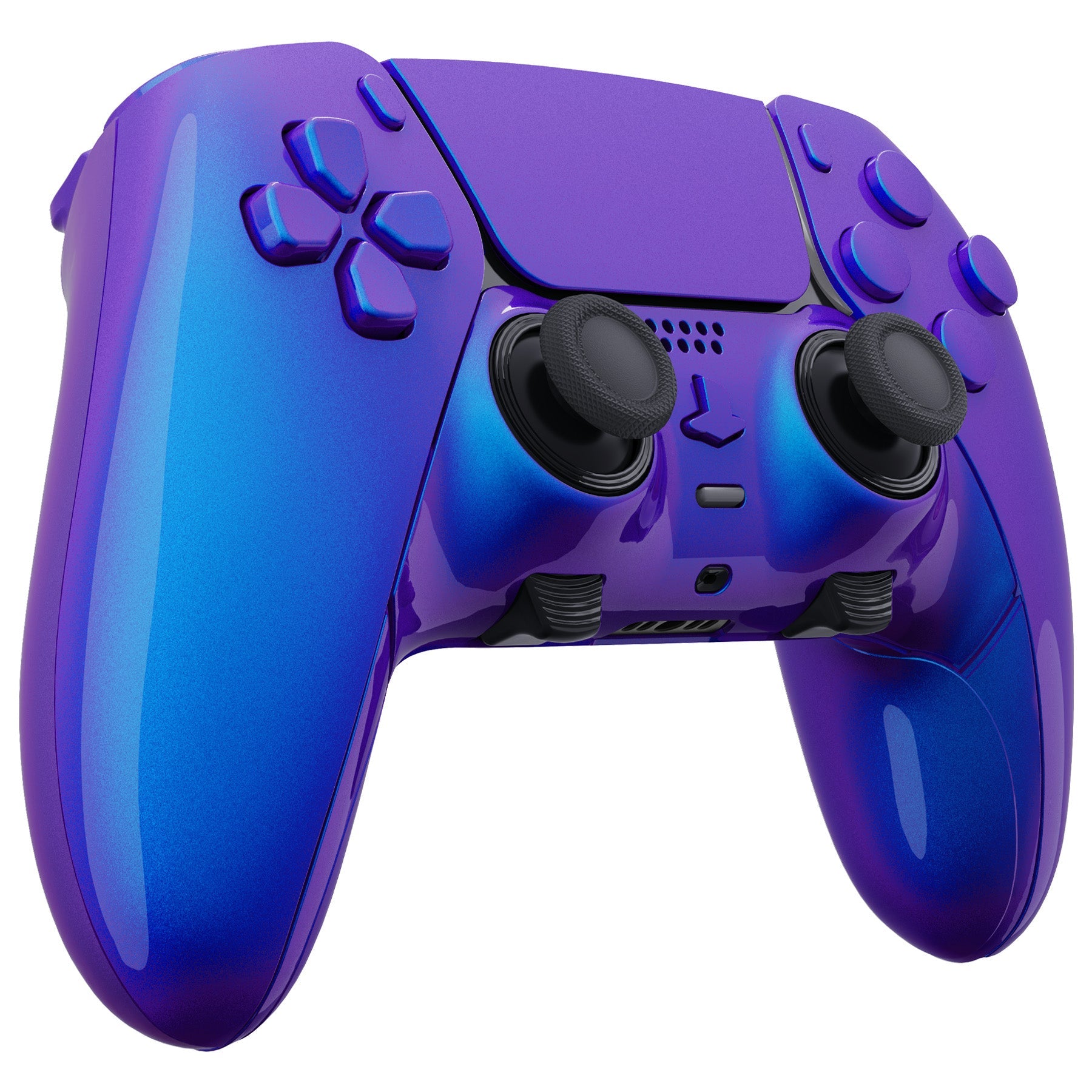 eXtremeRate Replacement Full Set Shells with Buttons Compatible with PS5 Edge Controller - Chameleon Purple Blue eXtremeRate