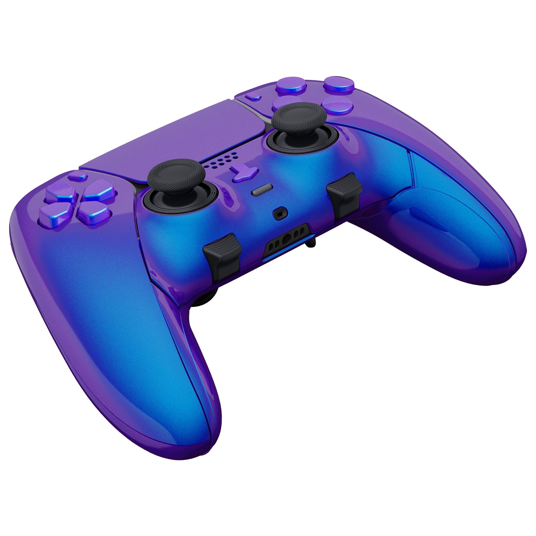 eXtremeRate Replacement Full Set Shells with Buttons Compatible with PS5 Edge Controller - Chameleon Purple Blue eXtremeRate