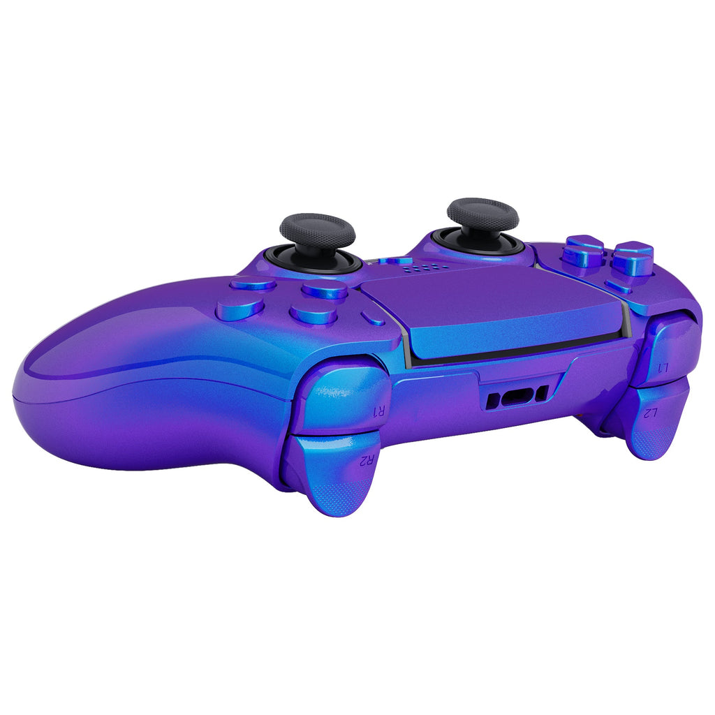 eXtremeRate Replacement Full Set Shells with Buttons Compatible with PS5 Edge Controller - Chameleon Purple Blue eXtremeRate