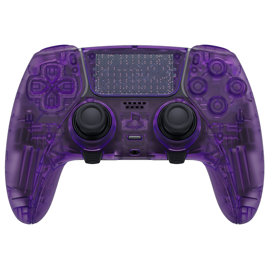 eXtremeRate Replacement Full Set Shells with Buttons Compatible with PS5 Edge Controller - Clear Atomic Purple eXtremeRate