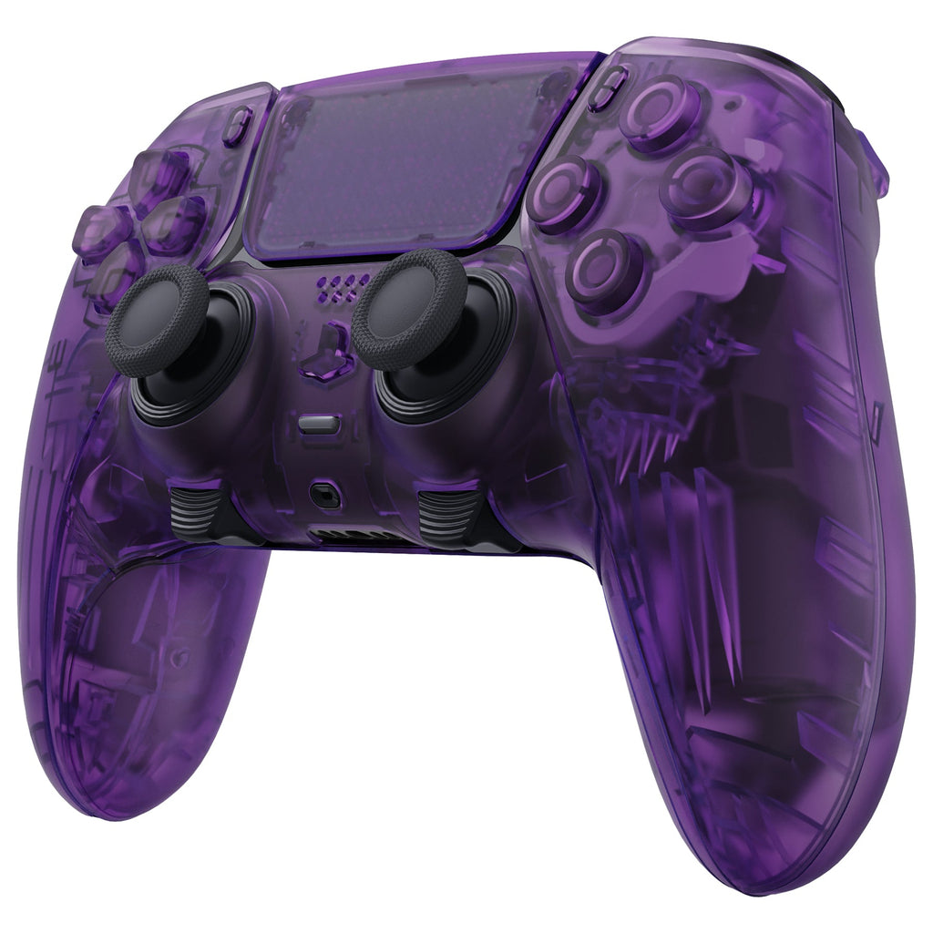 eXtremeRate Replacement Full Set Shells with Buttons Compatible with PS5 Edge Controller - Clear Atomic Purple eXtremeRate