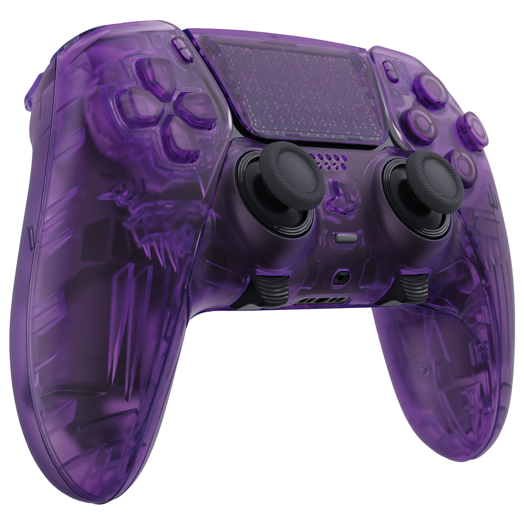 eXtremeRate Replacement Full Set Shells with Buttons Compatible with PS5 Edge Controller - Clear Atomic Purple eXtremeRate