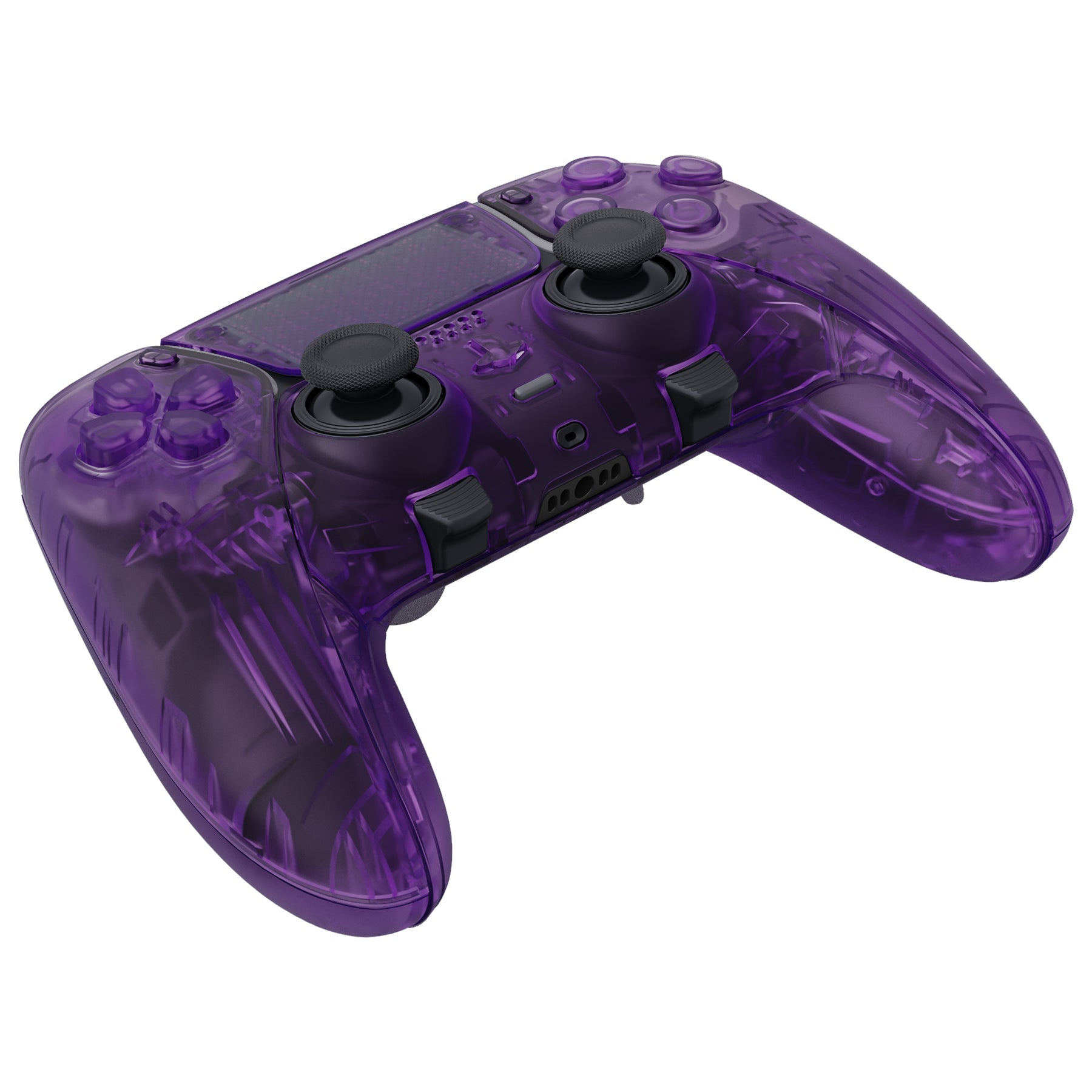 eXtremeRate Replacement Full Set Shells with Buttons Compatible with PS5 Edge Controller - Clear Atomic Purple eXtremeRate
