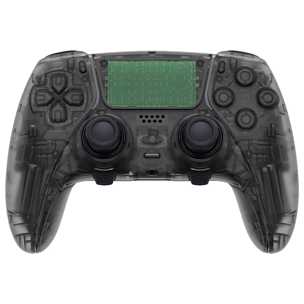 eXtremeRate Replacement Full Set Shells with Buttons Compatible with PS5 Edge Controller - Clear Black eXtremeRate
