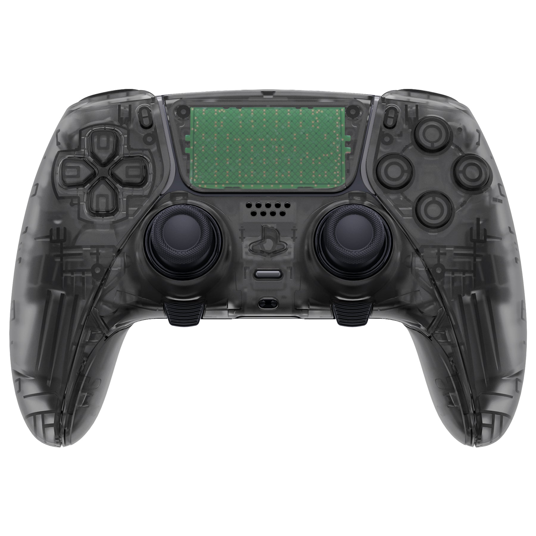 eXtremeRate Replacement Full Set Shells with Buttons Compatible with PS5 Edge Controller - Clear Black eXtremeRate