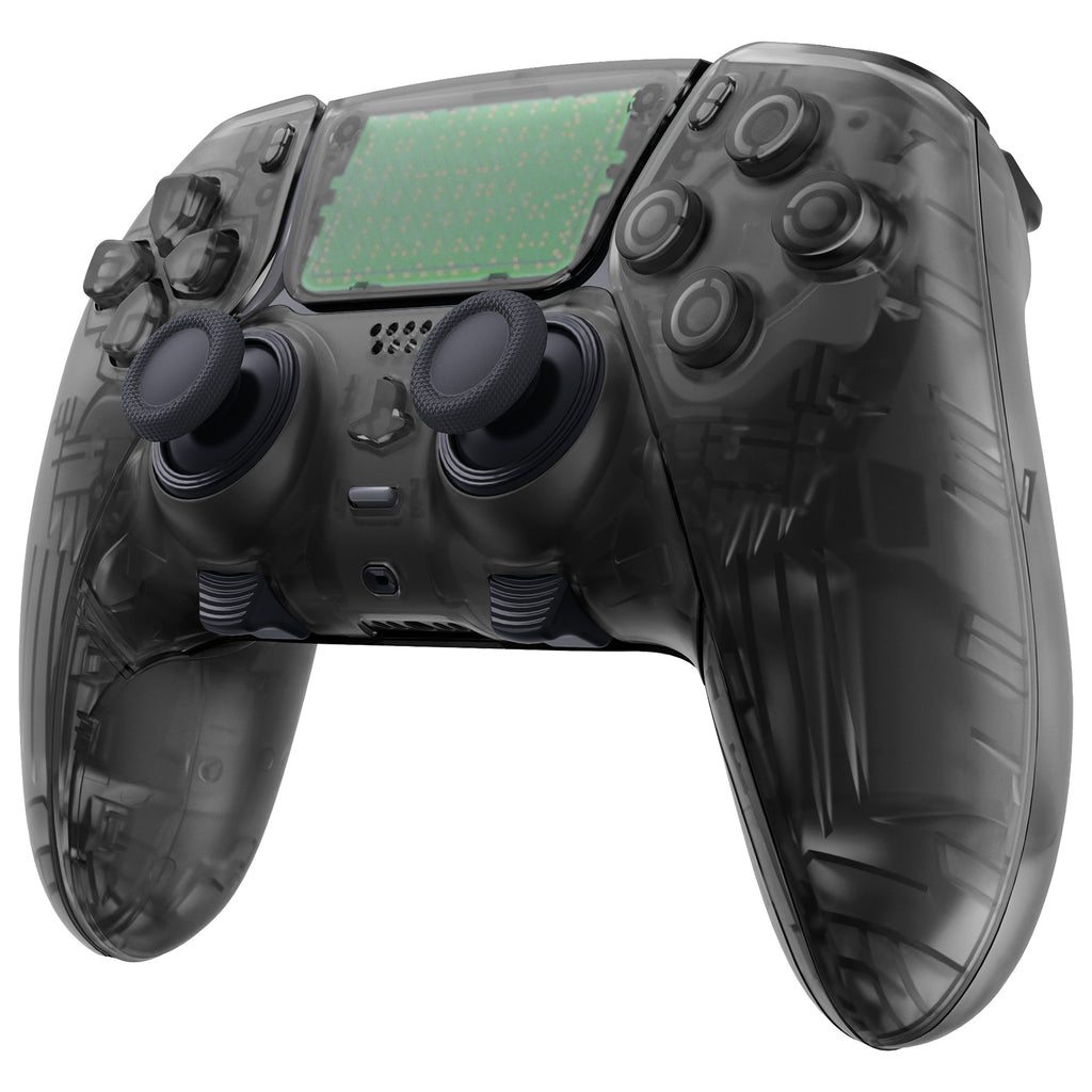 eXtremeRate Replacement Full Set Shells with Buttons Compatible with PS5 Edge Controller - Clear Black eXtremeRate