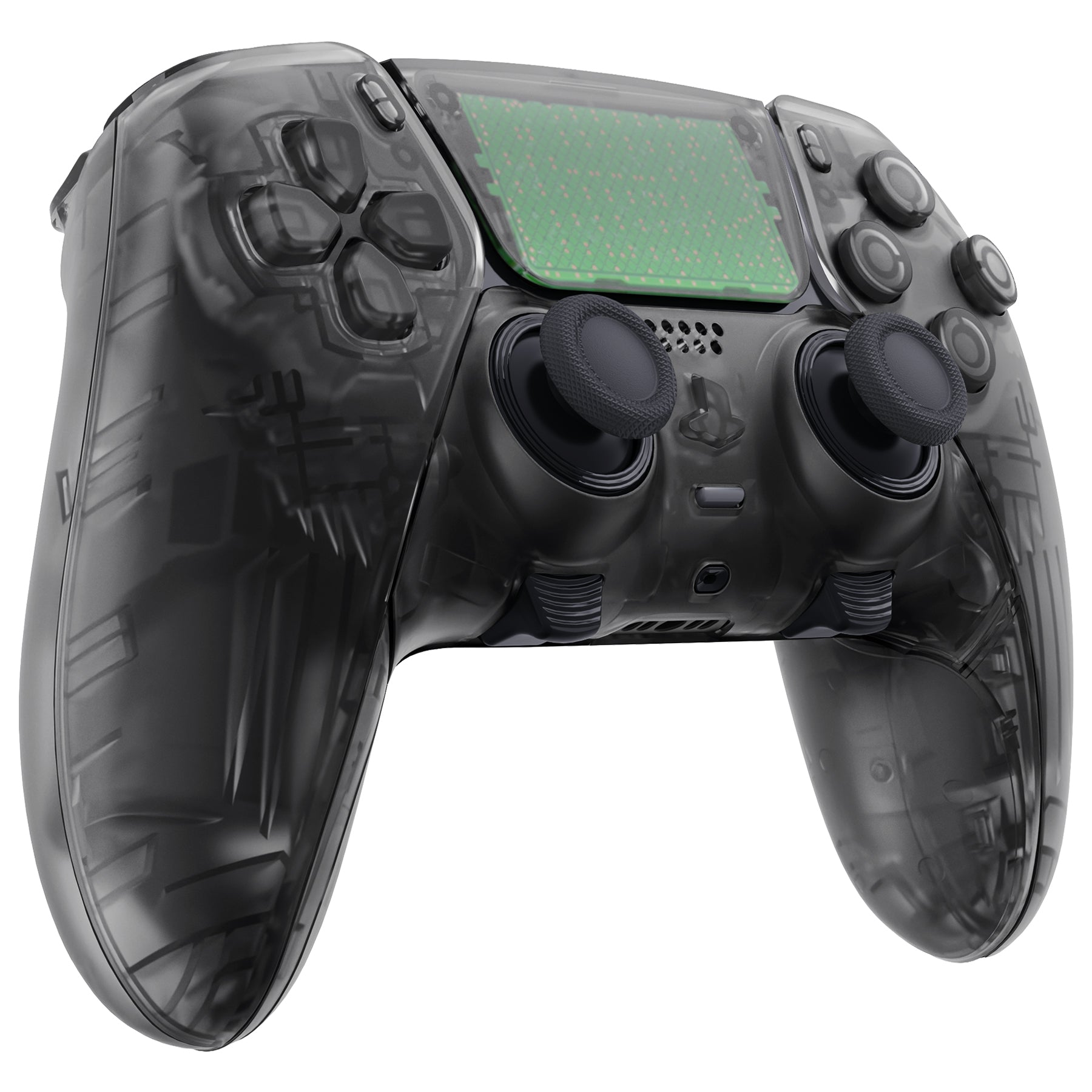 eXtremeRate Replacement Full Set Shells with Buttons Compatible with PS5 Edge Controller - Clear Black eXtremeRate