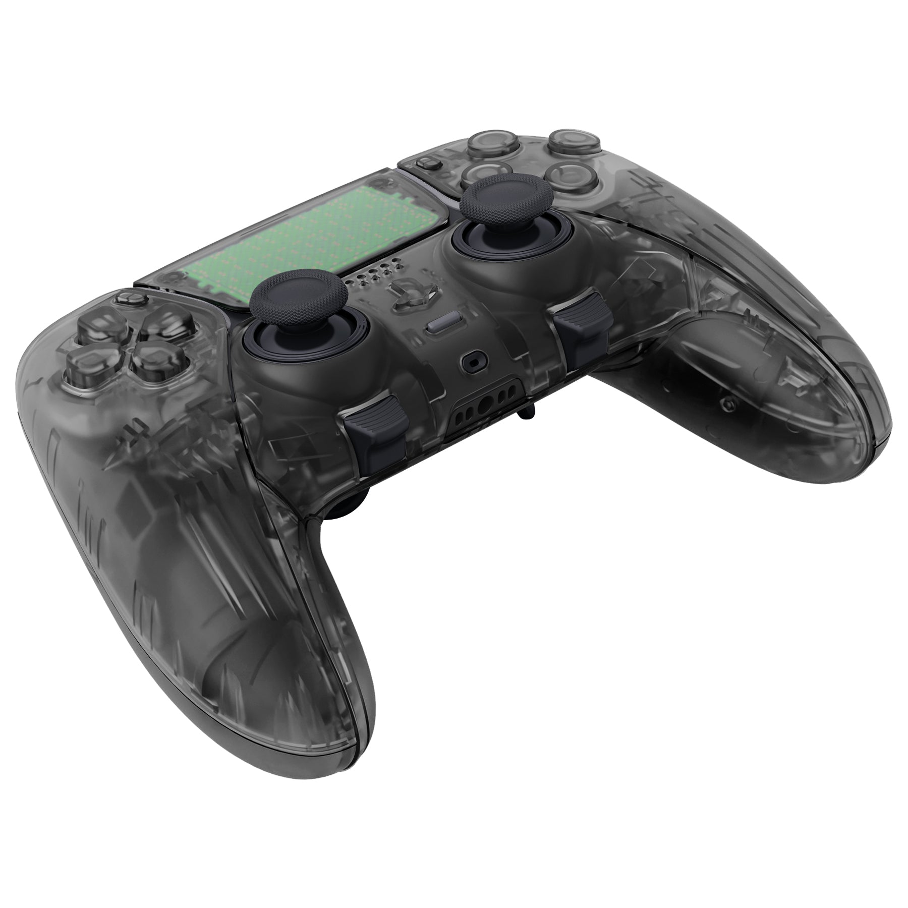 eXtremeRate Replacement Full Set Shells with Buttons Compatible with PS5 Edge Controller - Clear Black eXtremeRate