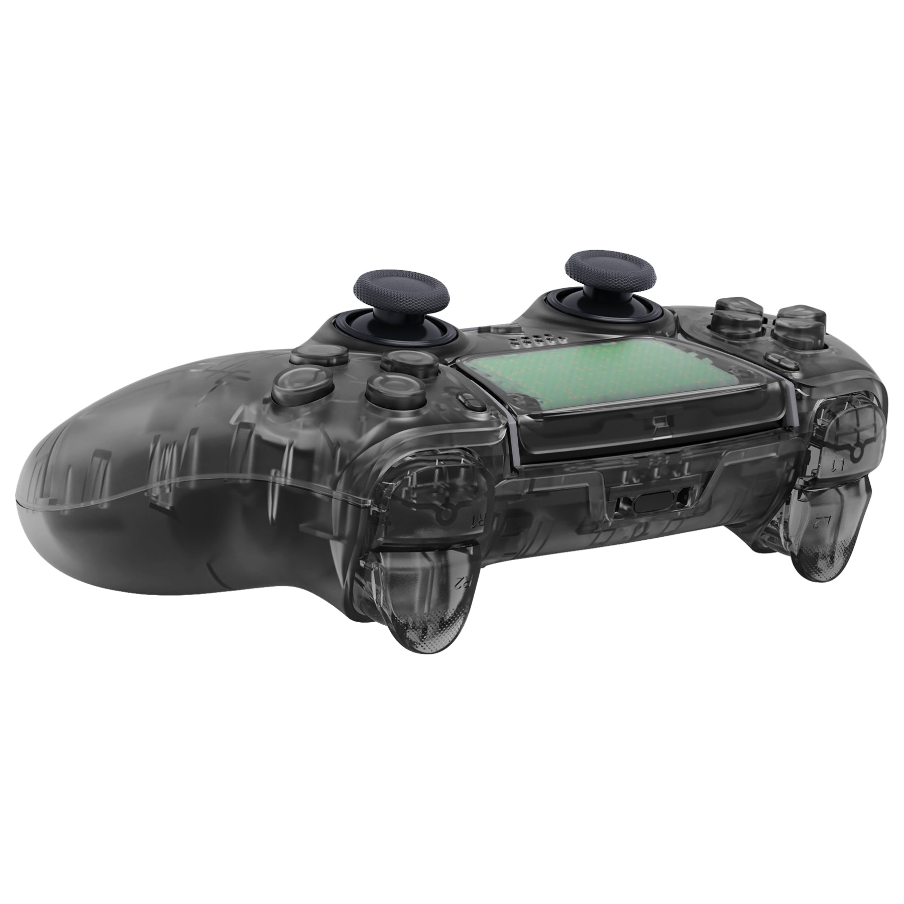 eXtremeRate Replacement Full Set Shells with Buttons Compatible with PS5 Edge Controller - Clear Black eXtremeRate
