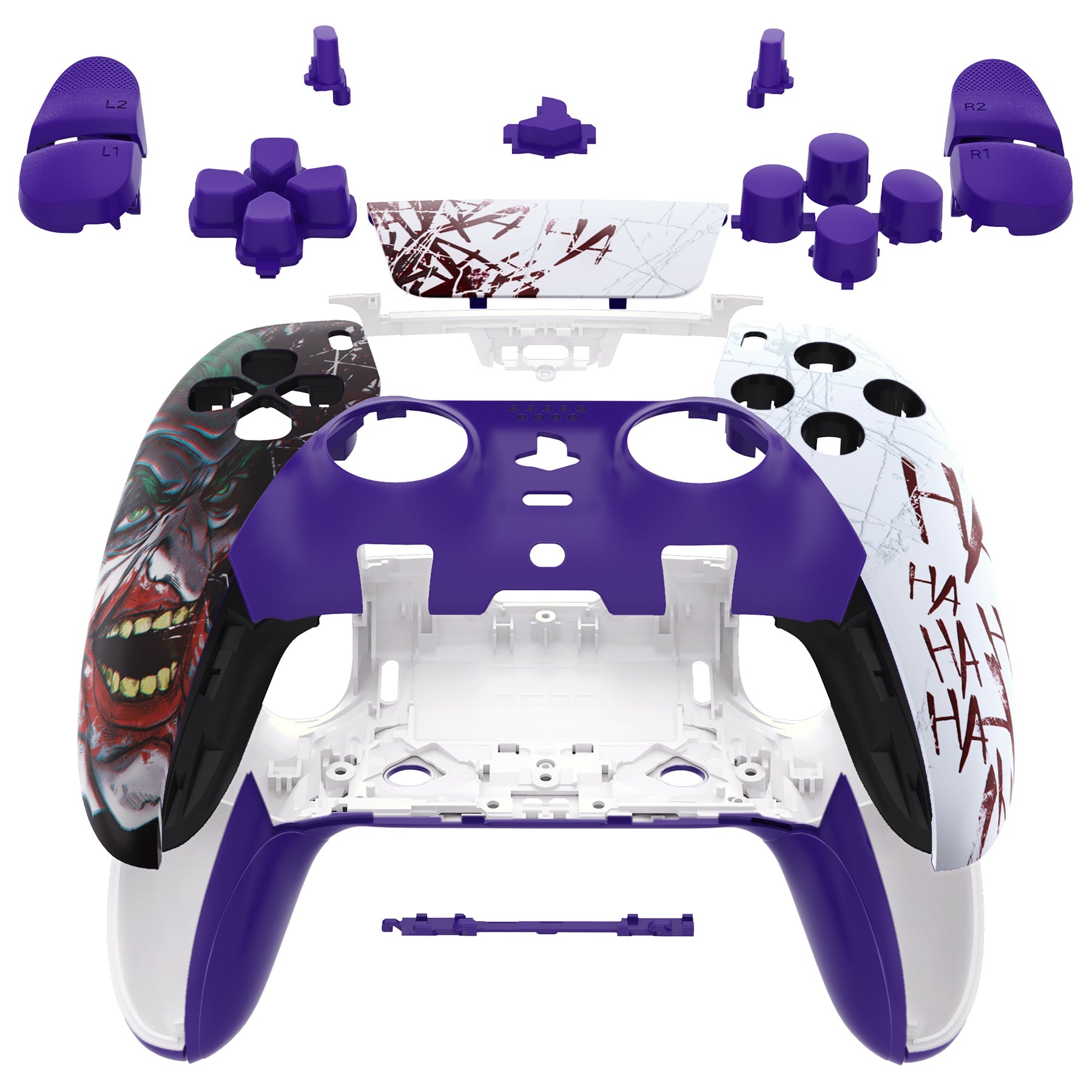eXtremeRate Replacement Full Set Shells with Buttons Compatible with PS5 Edge Controller - Clown HAHAHA eXtremeRate