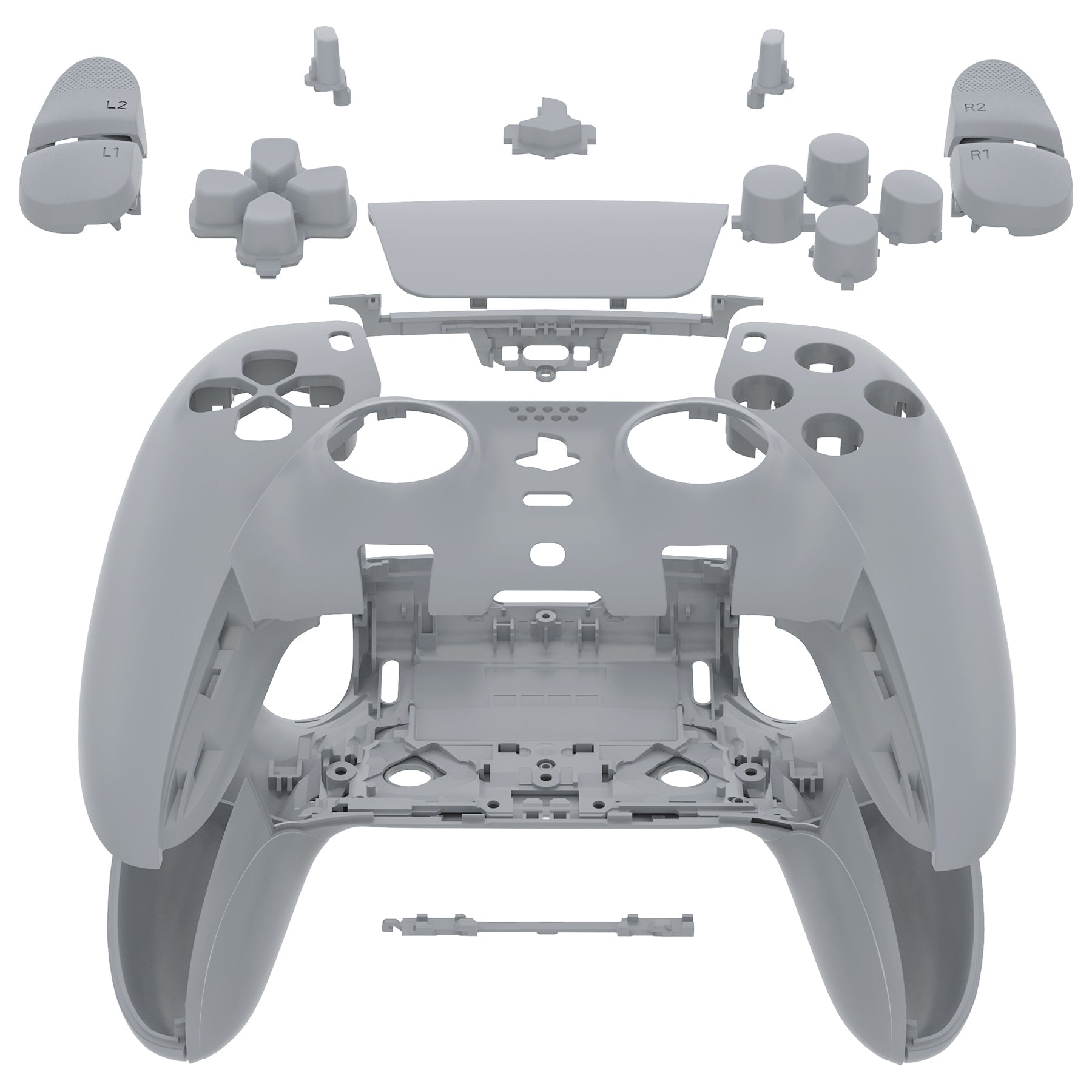 eXtremeRate Replacement Full Set Shells with Buttons Compatible with PS5 Edge Controller - New Hope Gray eXtremeRate