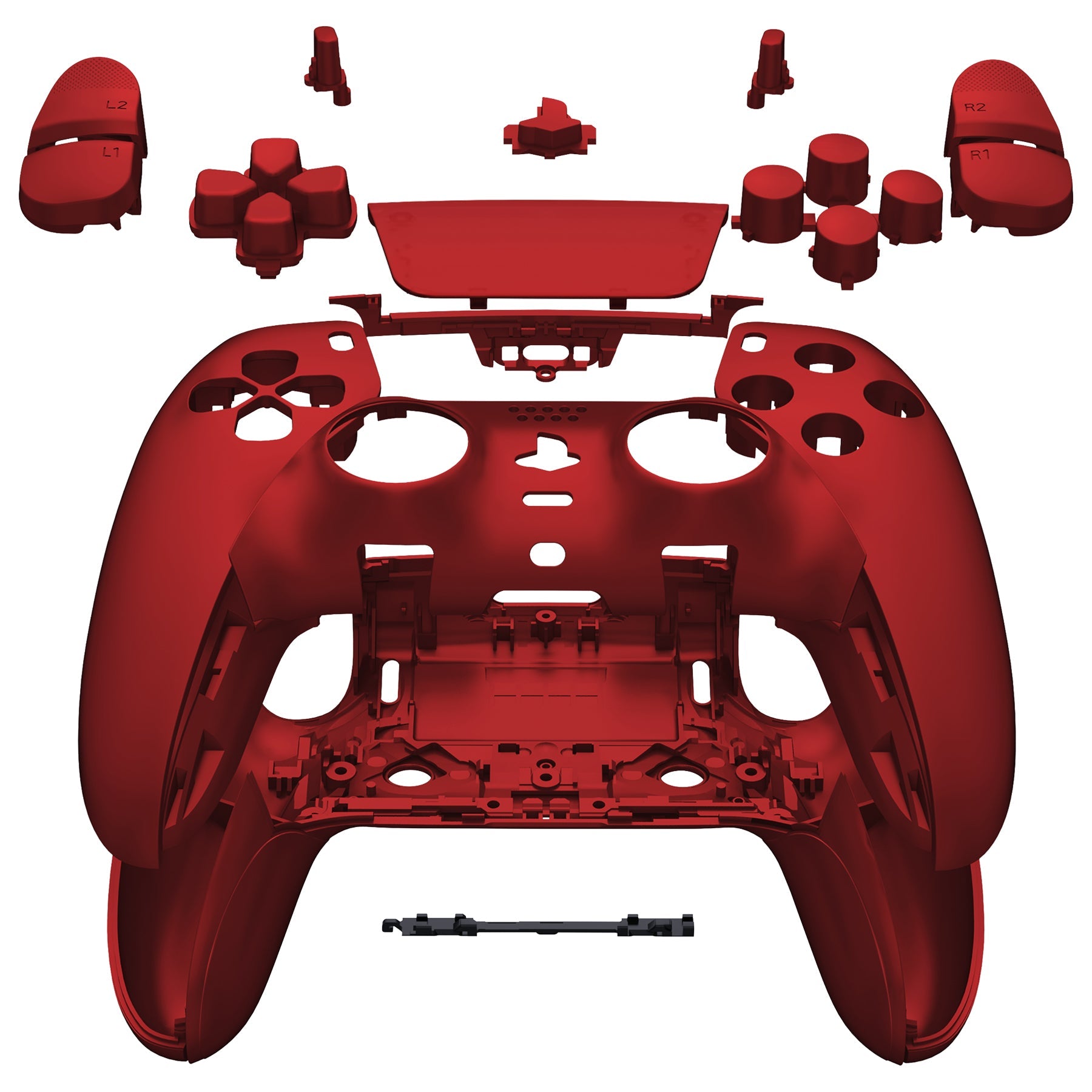 eXtremeRate Replacement Full Set Shells with Buttons Compatible with PS5 Edge Controller - Scarlet Red eXtremeRate