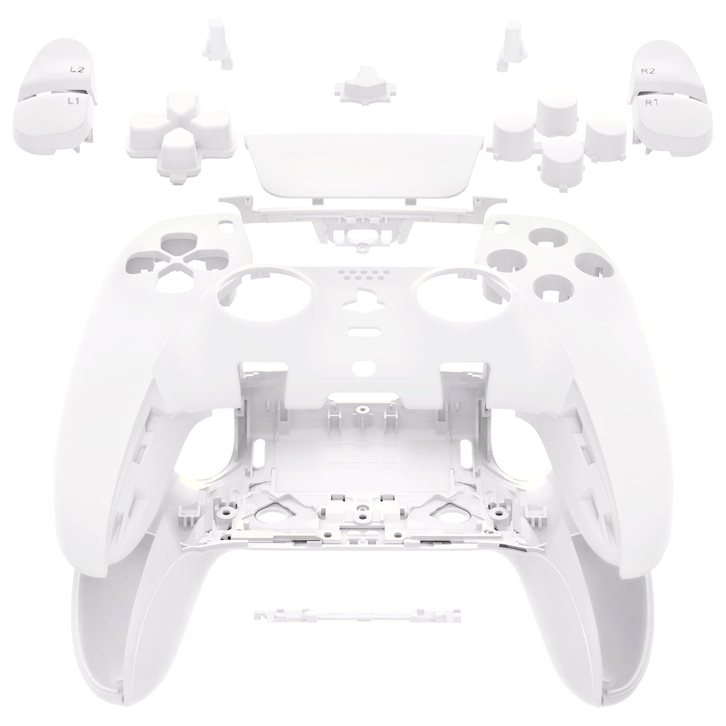 eXtremeRate Replacement Full Set Shells with Buttons Compatible with PS5 Edge Controller - White eXtremeRate