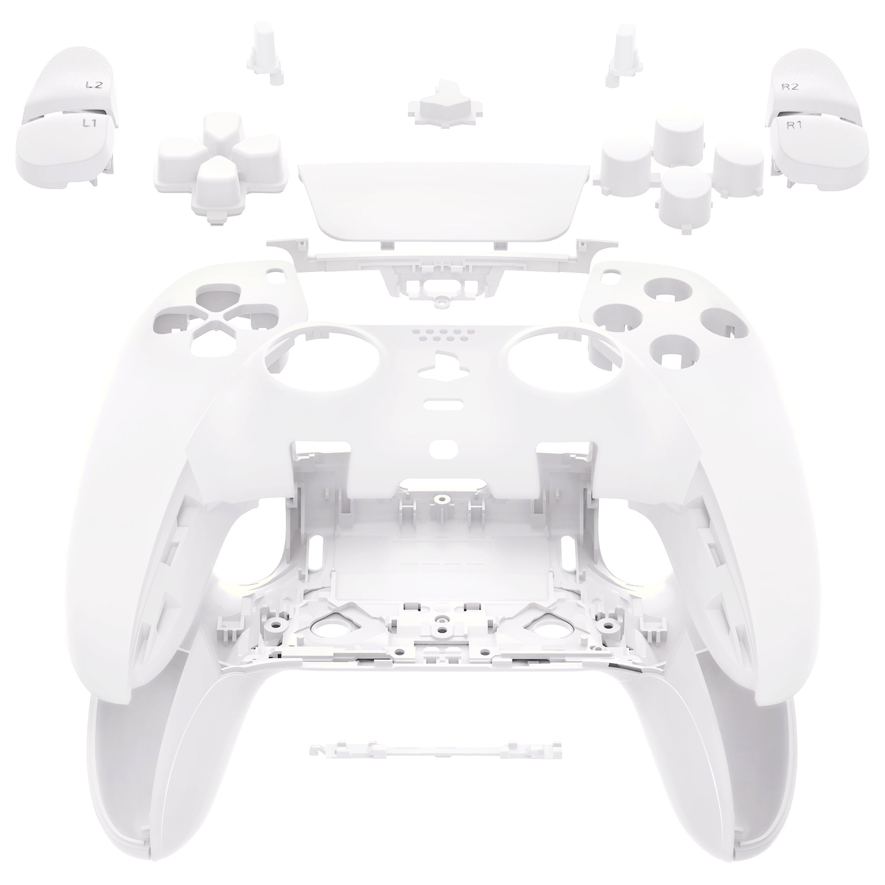 eXtremeRate Replacement Full Set Shells with Buttons Compatible with PS5 Edge Controller - White eXtremeRate