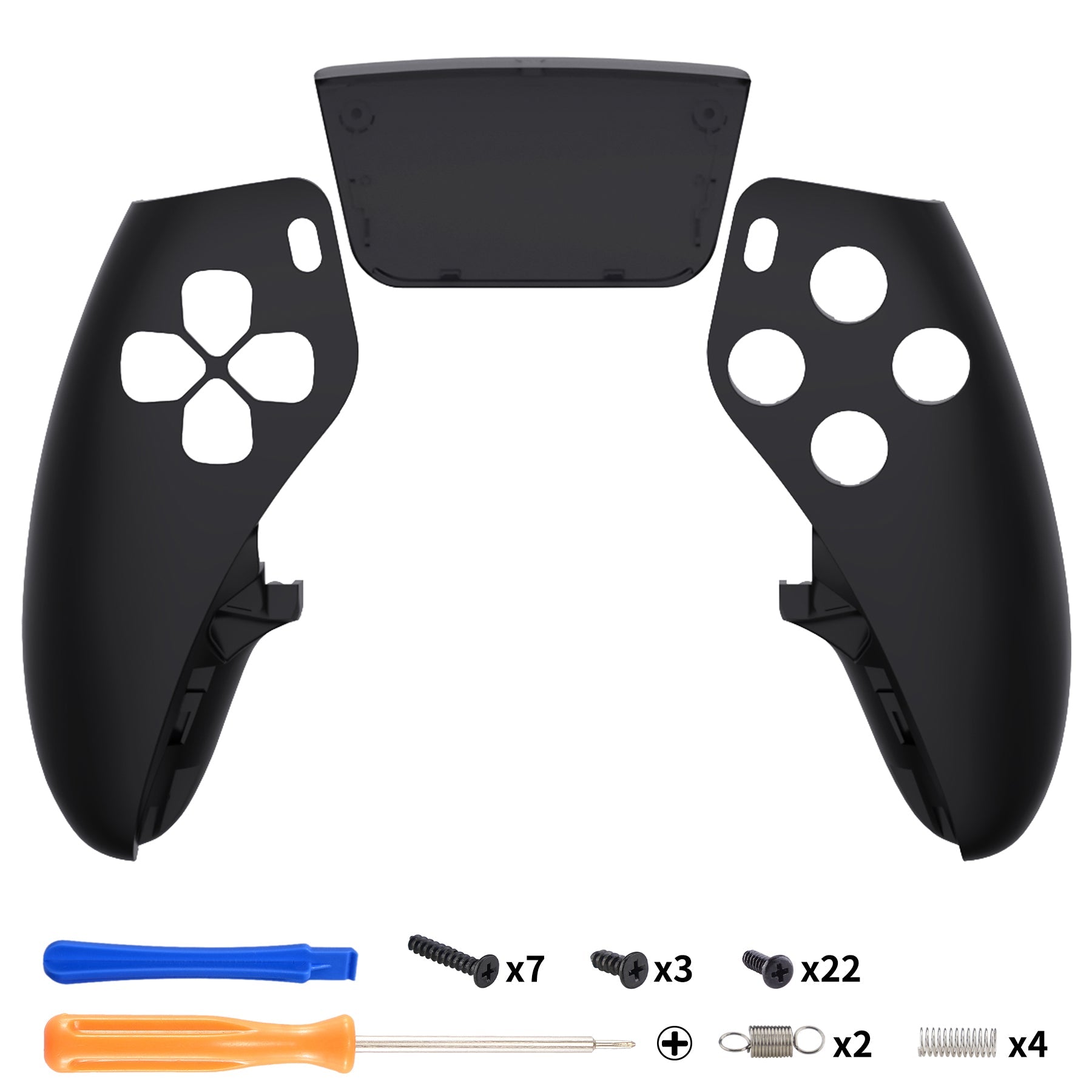 eXtremeRate Replacement Left Right Front Housing Shell with Touchpad Compatible with PS5 Edge Controller - Black eXtremeRate