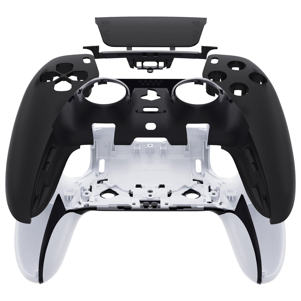 eXtremeRate Replacement Left Right Front Housing Shell with Touchpad Compatible with PS5 Edge Controller - Black eXtremeRate
